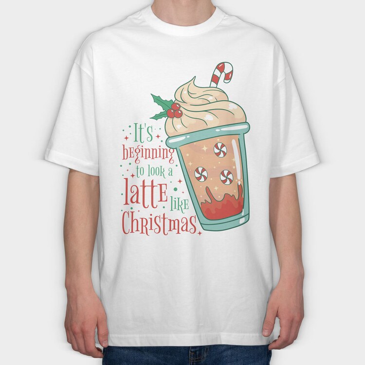 Christmas Latte, Tricou Oversize Barbati (Unisex)