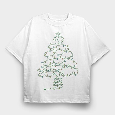 Christmas Tree Made Of Lights, Tricou Oversize Barbati (Unisex)