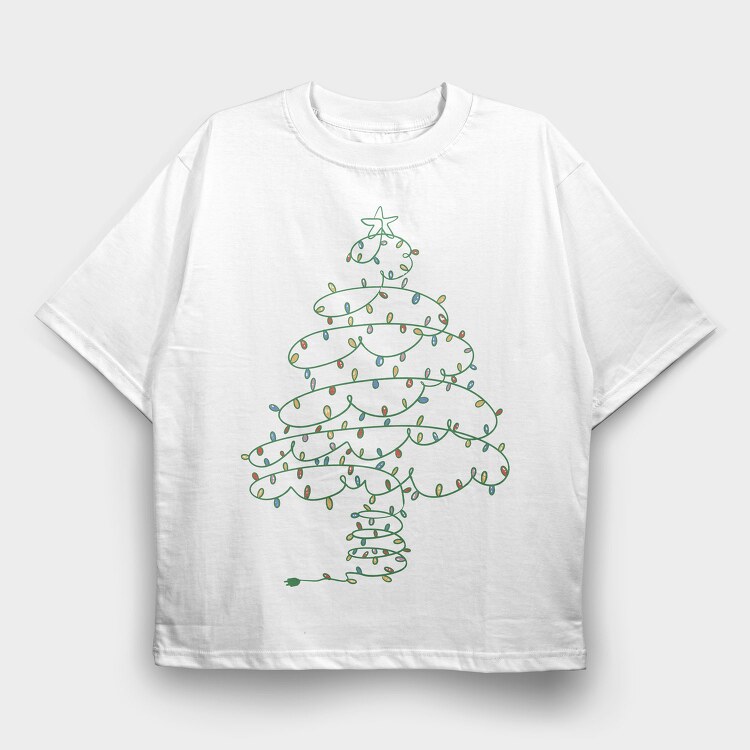 Christmas Tree Made Of Lights, Tricou Oversize Barbati (Unisex)