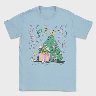 Christmas Tree New Year Character Present Pillow, Tricou Barbati (Unisex)
