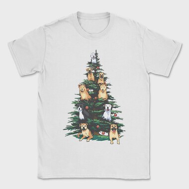 Christmas Tree With Dogs Realistic, Tricou Barbati (Unisex)