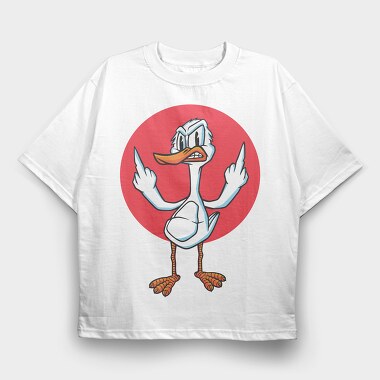 Angry Duck Fuck You, Tricou Oversize Barbati (Unisex)