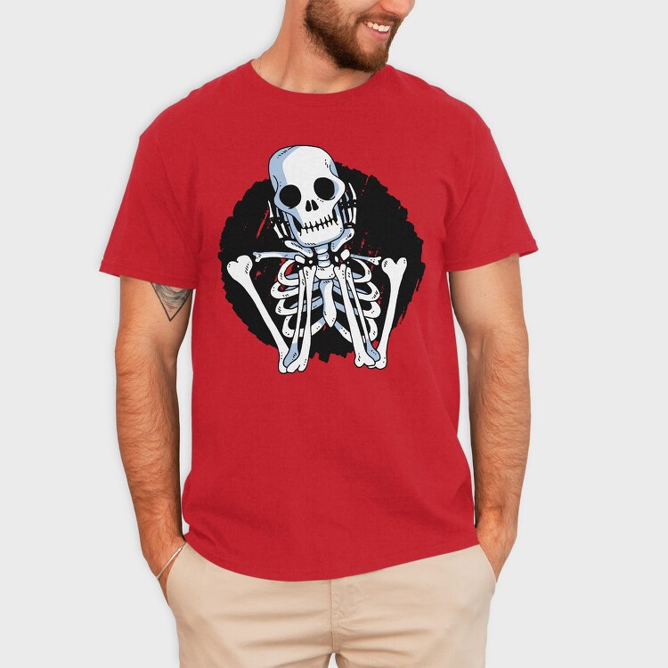 Waiting Skeleton Illustration 001, Tricou Barbati (Unisex)