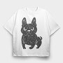 Angry French Bulldog Dog Doodle French Dog, Tricou Oversize Barbati (Unisex)