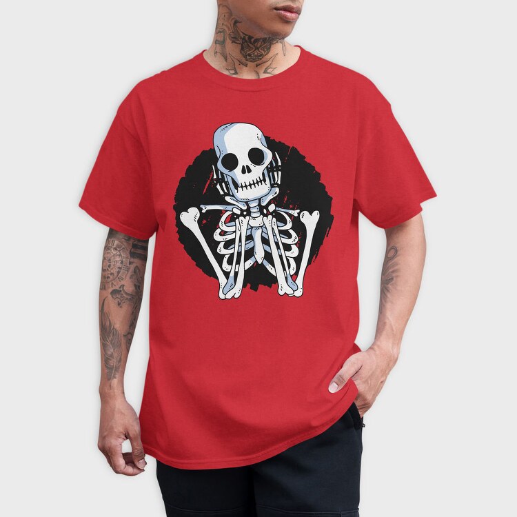 Waiting Skeleton Illustration 001, Tricou Barbati (Unisex)