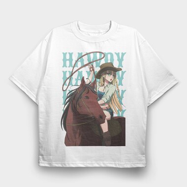 Anime Cowgirl, Tricou Oversize Barbati (Unisex)
