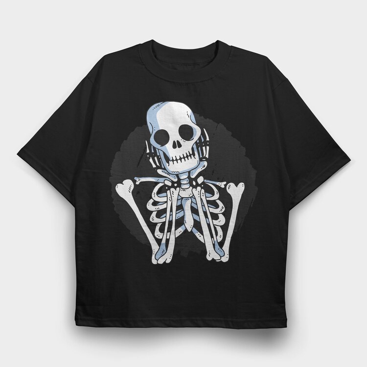 Waiting Skeleton Illustration 001, Tricou Oversize Barbati (Unisex)