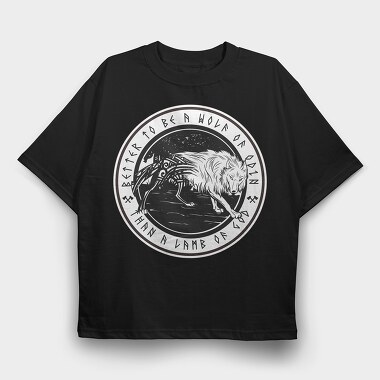 Wolf Of Odin Fenrir, Tricou Oversize Barbati (Unisex)