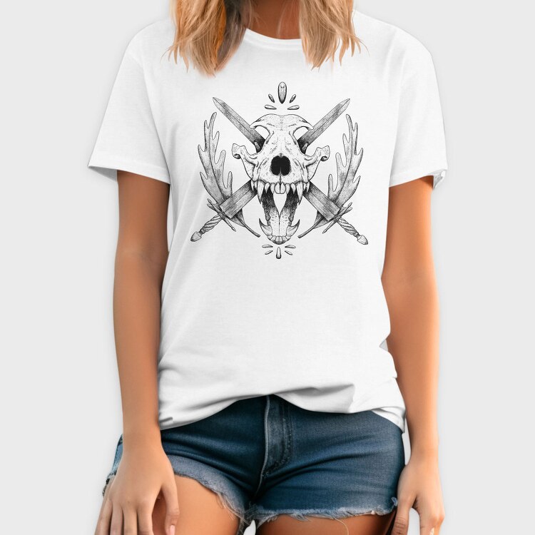 Wolf Skull And Swords, Tricou Barbati (Unisex)