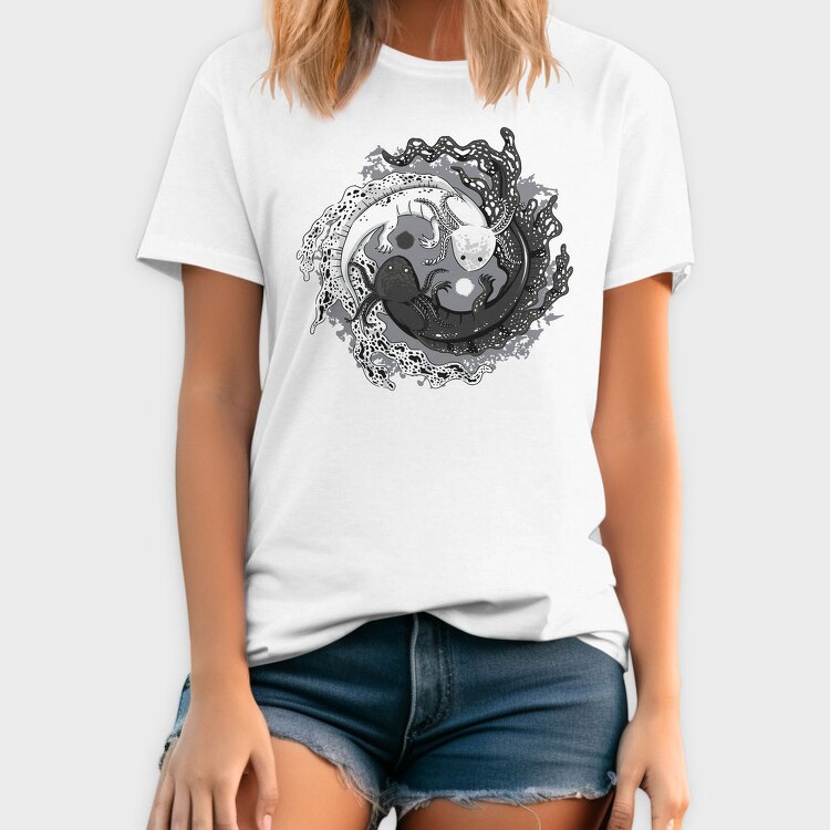 Axolotl Yin Yang Balance, Tricou Barbati (Unisex)