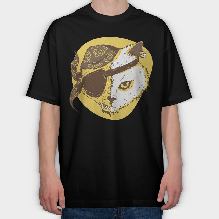 Pirate Cat, Tricou Oversize Barbati (Unisex)