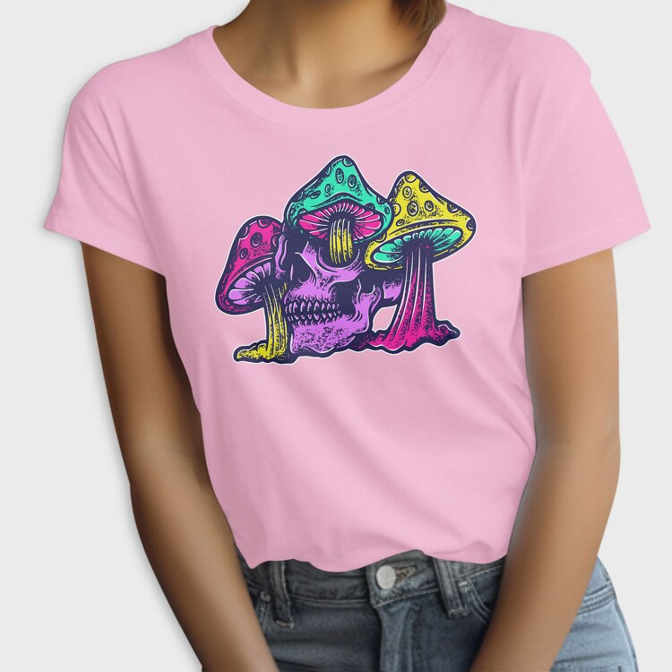 Skull and Smurf Rough Texture Illustrations, Tricou Femei
