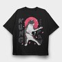 Kung Fu Karate Cat, Tricou Oversize Barbati (Unisex)