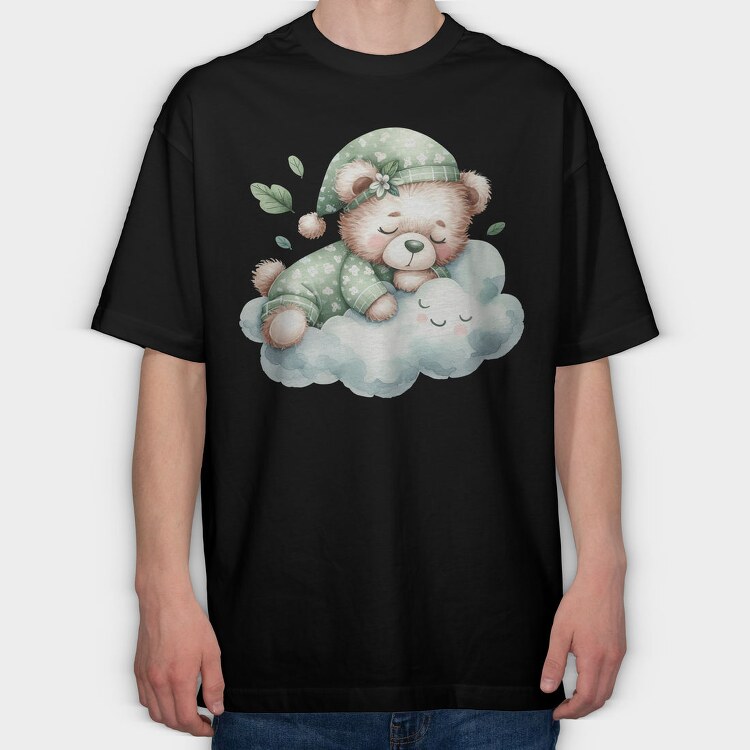 Teddy Sleeping Cloud, Tricou Oversize Barbati (Unisex)