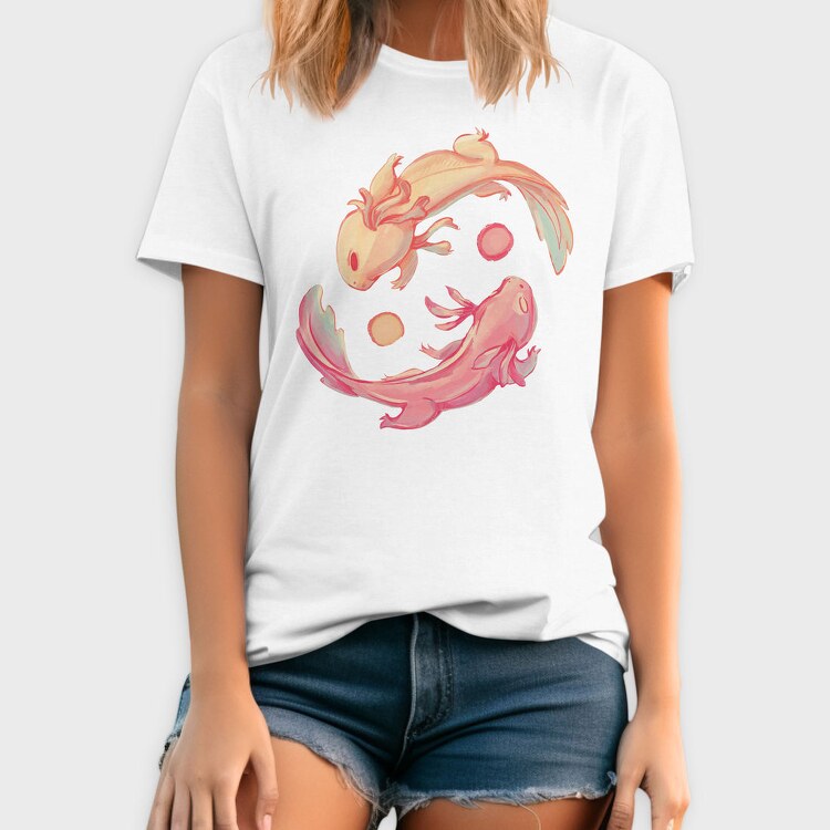 Axolotl Yin Yang, Tricou Barbati (Unisex)