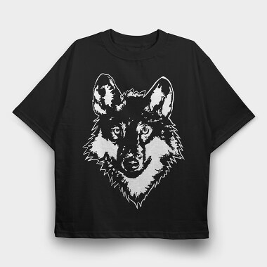 Wolf Wild Animal Head, Tricou Oversize Barbati (Unisex)
