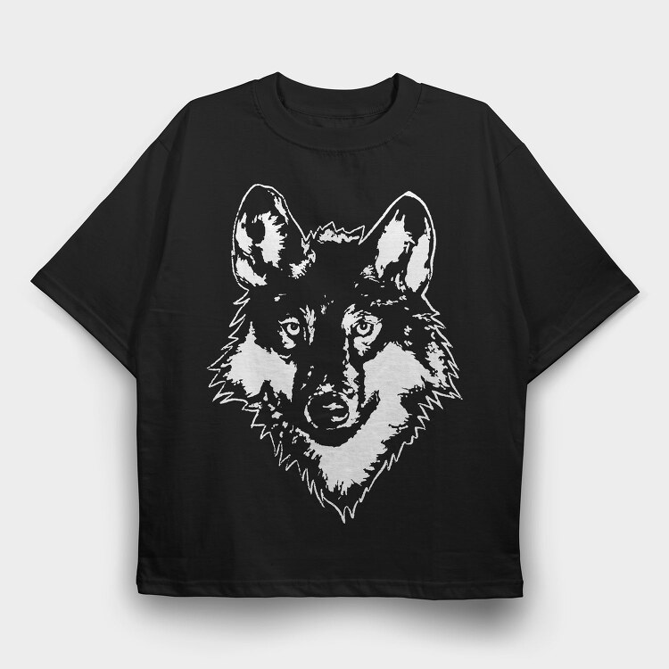 Wolf Wild Animal Head, Tricou Oversize Barbati (Unisex)