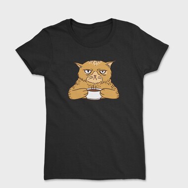 Angry Coffee Cat Grumpy, Tricou Femei