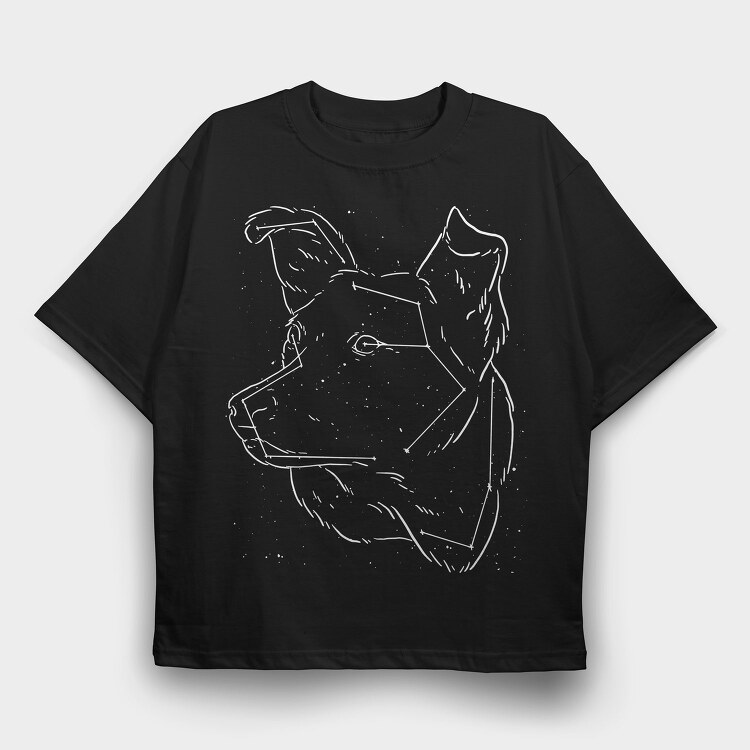 Labrador Dog Constellation Laika, Tricou Oversize Barbati (Unisex)
