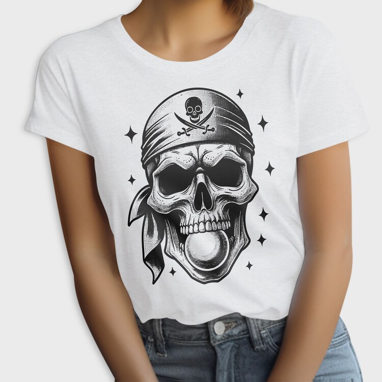 Pirate Skull Blowing Bubblegum, Tricou Femei