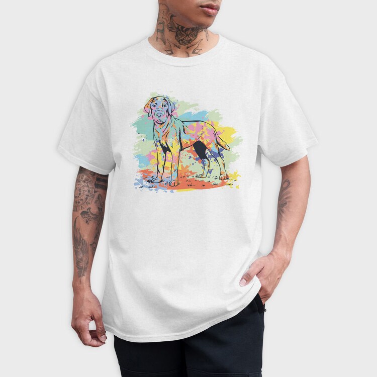 Labrador Retriever Watercolor, Tricou Barbati (Unisex)