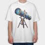 Telescope Galaxy View, Tricou Oversize Barbati (Unisex)