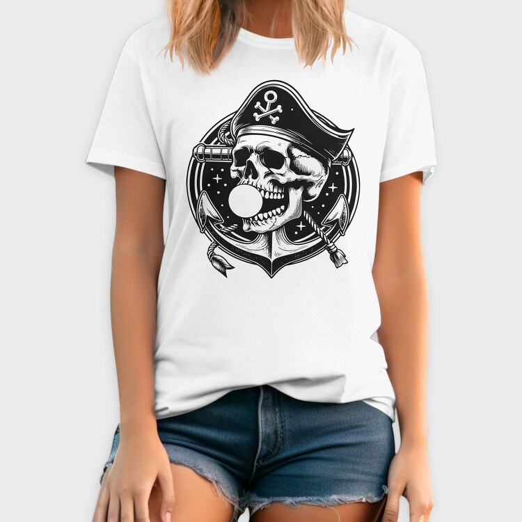 Pirate Skull Bubblegum, Tricou Barbati (Unisex)