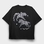 Wolves From Norse Mythology Skoll Hati, Tricou Oversize Barbati (Unisex)