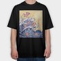 Axolotls In Wave, Tricou Oversize Barbati (Unisex)