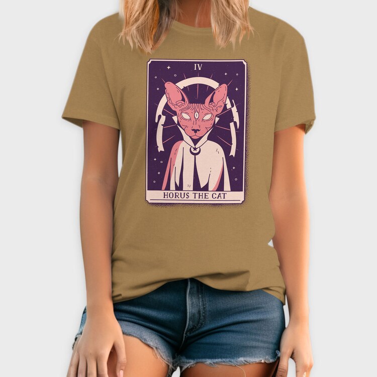 Cat Wizard Mystical Tarot Card Horus The Si, Tricou Barbati (Unisex)