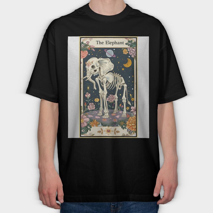 The Elephant Skeleton, Tricou Oversize Barbati (Unisex)