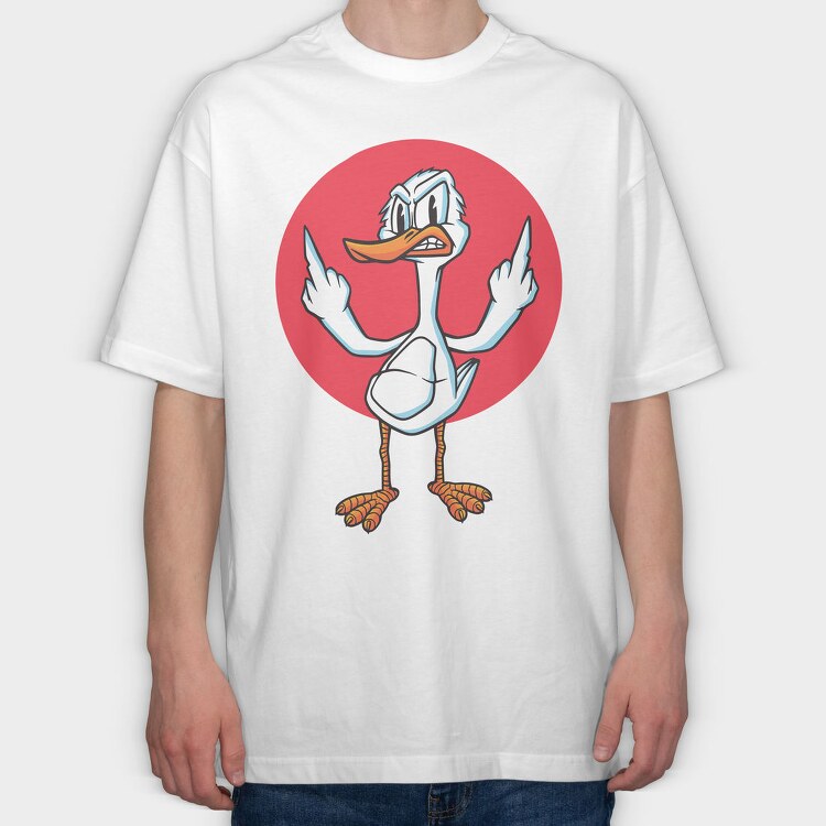 Angry Duck Fuck You, Tricou Oversize Barbati (Unisex)