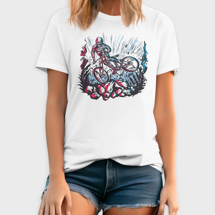 Downhill Biker Stunt, Tricou Barbati (Unisex)