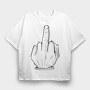 Middle Finger Sketch, Tricou Oversize Barbati (Unisex)