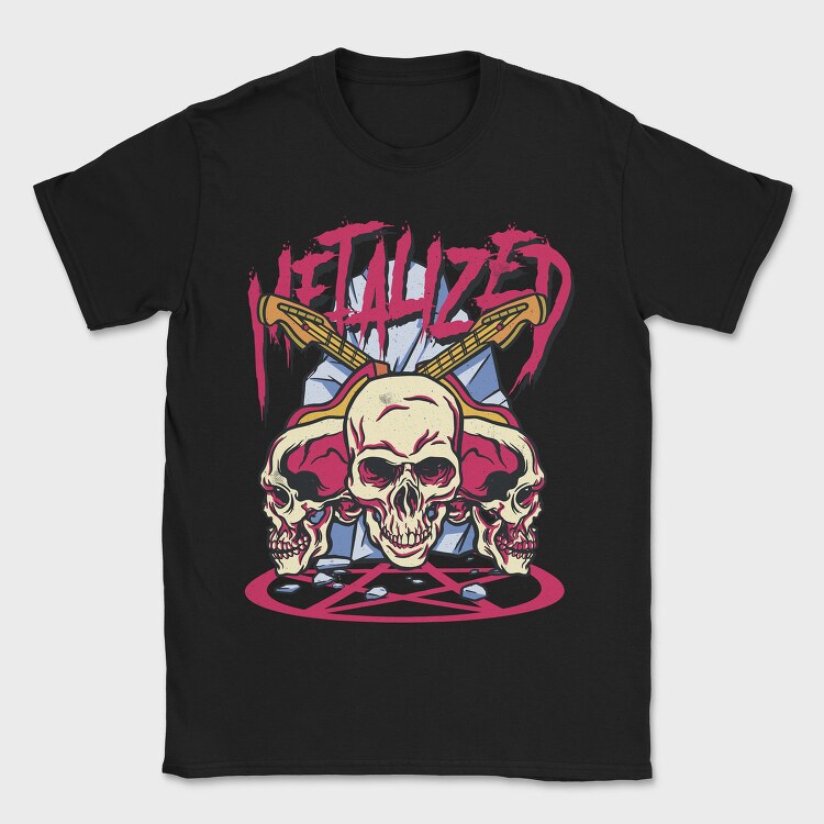 Metalized Skulls Rock, Tricou Barbati (Unisex)