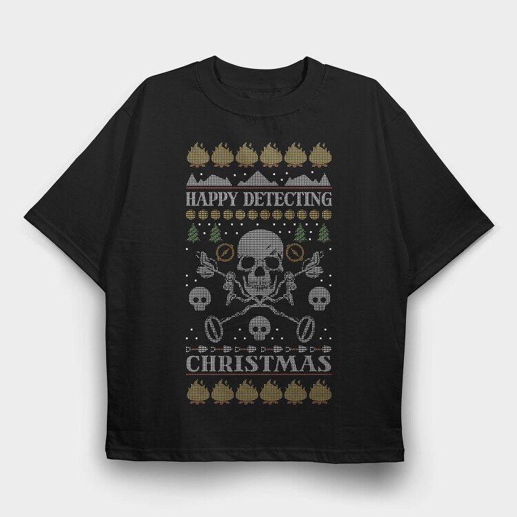 Metal Detector Uglysweater Christmas, Tricou Oversize Barbati (Unisex)