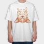 Corgi Howl, Tricou Oversize Barbati (Unisex)