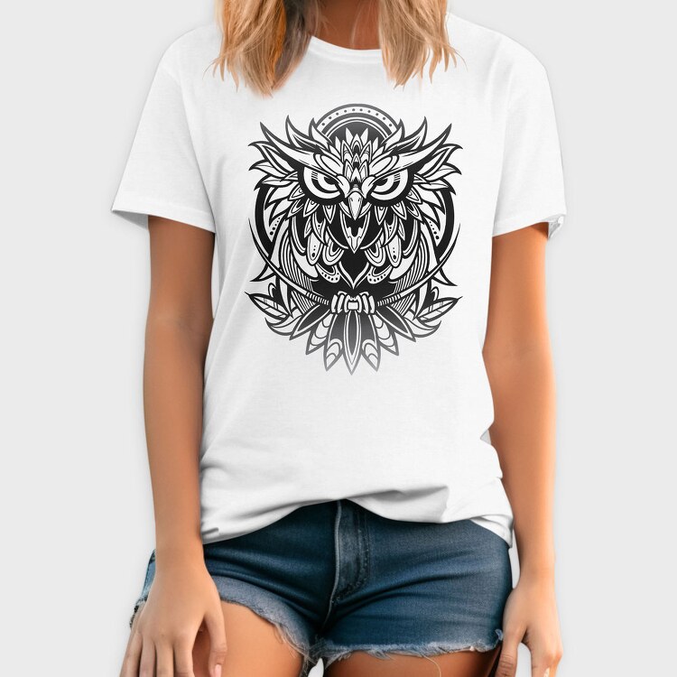 Owl Bird Animal Tribal, Tricou Barbati (Unisex)