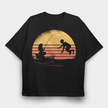 Mermaid Is Fishing, Tricou Oversize Barbati (Unisex)