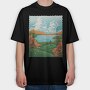 Lake Sight Painting, Tricou Oversize Barbati (Unisex)