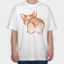 Corgi Tail Wag, Tricou Oversize Barbati (Unisex)