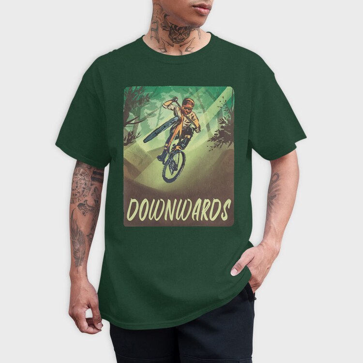 Downhill Biking Mountain Bike Downwards, Tricou Barbati (Unisex)
