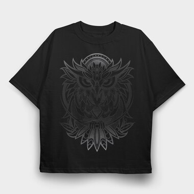 Owl Bird Animal Tribal, Tricou Oversize Barbati (Unisex)