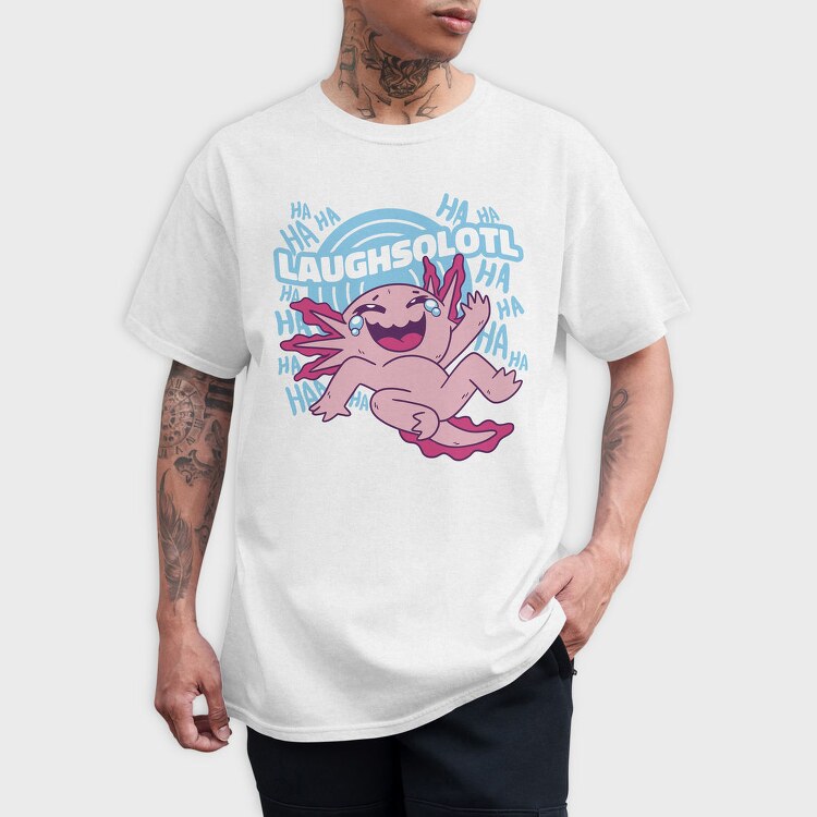 Laughsolotl Funny Axolotl Laughing, Tricou Barbati (Unisex)