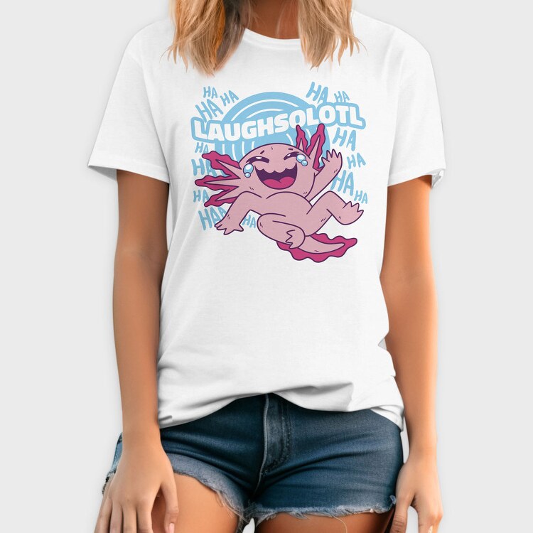 Laughsolotl Funny Axolotl Laughing, Tricou Barbati (Unisex)