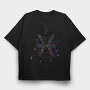 Pisces Floral Zodiac Sign 12, Tricou Oversize Barbati (Unisex)
