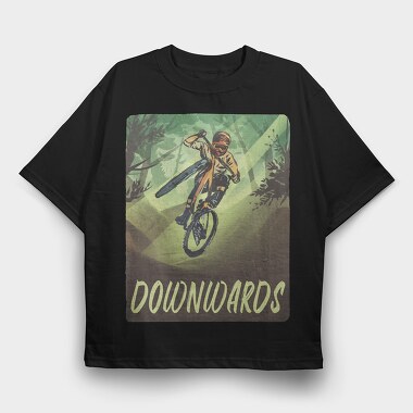 Downhill Biking Mountain Bike Downwards, Tricou Oversize Barbati (Unisex)