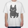 Angry French Bulldog Dog Doodle French Dog, Tricou Oversize Barbati (Unisex)