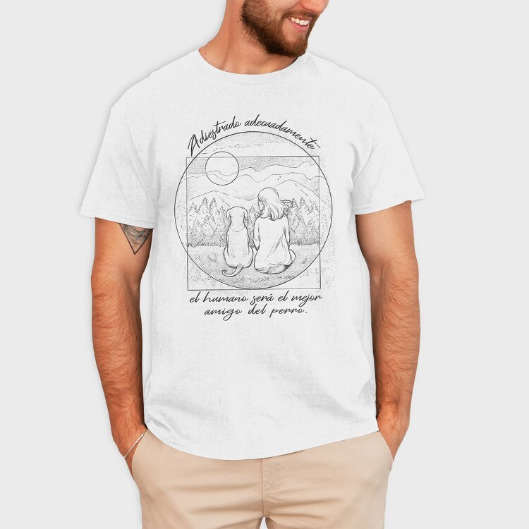 Woman And Dog Landscape Vesubius Girl, Tricou Barbati (Unisex)