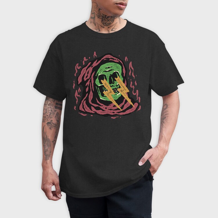 Skull Lightning, Tricou Barbati (Unisex)
